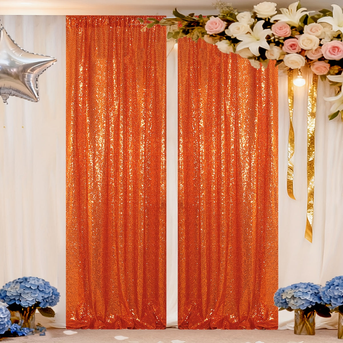 Sequin Curtain Backdrop Panels 24x84 Inches Set of 2 – Glitter Shimmer Party Backdrop for Weddings Birthdays Baby Showers Proms & Photo Booths, 31 Colors