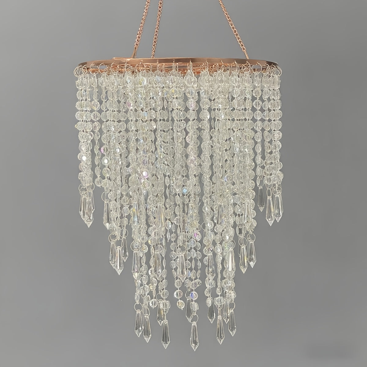 Crystal Chandelier Lampshade Acrylic Beaded Branch Ceiling Pendant Light Fixture for Wedding Party Living Room Home Decor