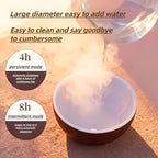 USB Mini Humidifier Aromatherapy Diffuser 2-in-1 Seven-Color LED Night Light Auto Shut-Off Quiet Desktop for Bedroom Office Home Dark Light Wood