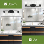 Black Vanity Light Bar 3, 4 or 5-Light Modern Bathroom Vanity Lighting Fixture - Over Mirror Wall Sconce for Bathroom, Bedroom, Living Room & Hallway, Contemporary Black Wall Light