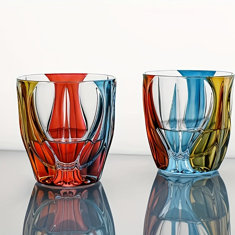 Czech Crystal Hand-Painted Wine Glass 150ml – Luxury Three-Color Painted Drinkware for Red Wine & Whiskey | Elegant Gift & Table Decoration