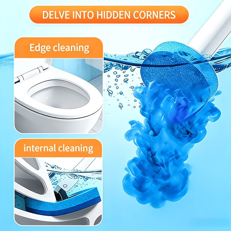 SOPAMI Disposable Toilet Brush with 32 Refill Heads – 360° Rotating Wall-Mounted Hygienic Cleaning Tool for Toilet, Tub, Sink & Tiles