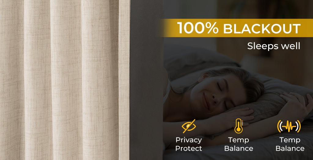 Blackout Curtains for Living Room & Bedroom - 100% Blackout Textured Panels, Thermal Insulated, Rod Pocket & Clip Rings, Multiple Sizes & Colors