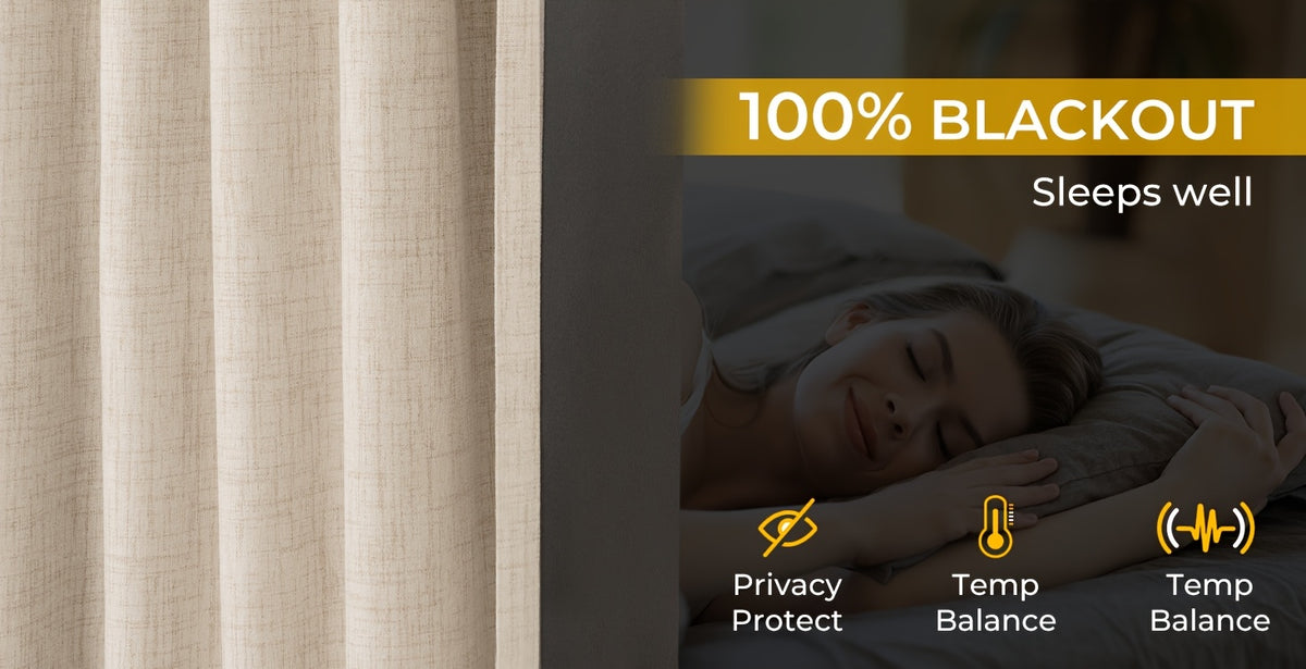 Blackout Curtains for Living Room & Bedroom - 100% Blackout Textured Panels, Thermal Insulated, Rod Pocket & Clip Rings, Multiple Sizes & Colors