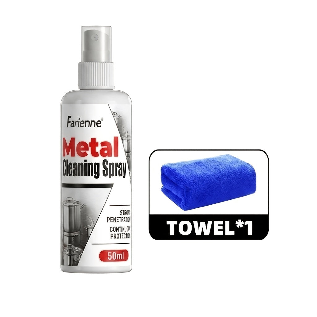 Heavy Duty Oven and Metal Cleaning Spray Powerful Degreaser for Stubborn Grease on Ovens Stovetops Pots Pans Fast-Acting Formula with Towel 1.69 oz