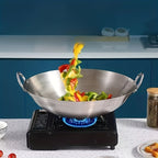 Heavy-Duty Stainless Steel Wok – Non-Stick Stir-Fry Pan with Ergonomic Handle | Gas, Induction & Electric Compatible | Multiple Sizes | Easy to Clean