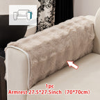 Plush Sofa Cover Rabbit Fur Like Cushion – Anti-Slip Wear-Resistant Pet Friendly Sofa Protector, 450-500GSM Polyester, Machine Washable, Home Decor