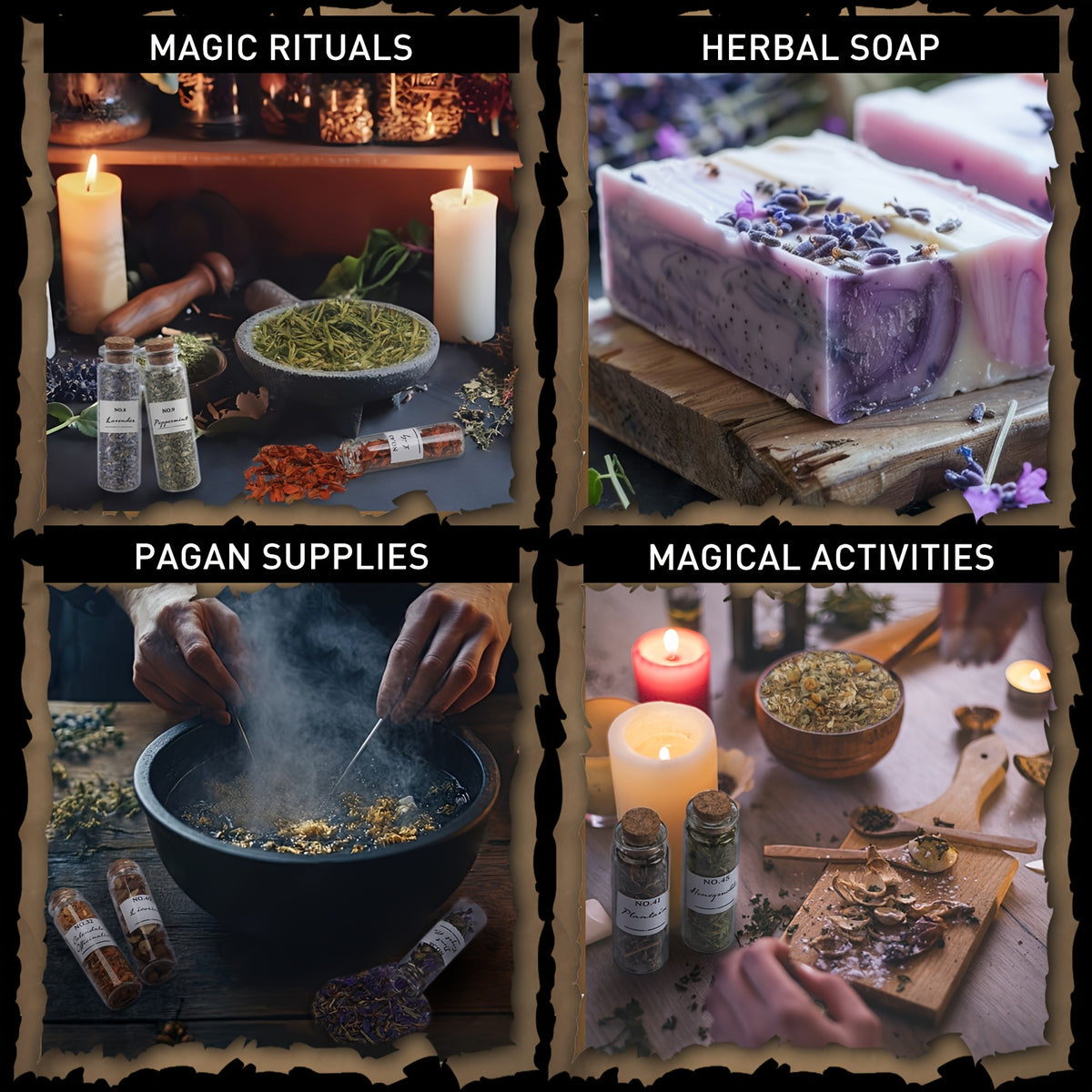 45 Bottles Dried Herbs & Flowers Kit with Crystal Spoon – Beginner Altar Supplies for Wicca, Pagan Magic, Incense, Bath & Spells, Unique Gift for Mother’s Day, Graduation & Wedding