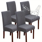 Stretch Jacquard Dining Chair Covers Set of 4 or 6 Removable Washable Polyester-Elastane Slipcovers – Chair Protector for Kitchen Home Hotel Restaurant, Valentine's Day Home Decoration