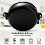 8.45QT Large Capacity Non-Stick Braiser Soup Pot with Twist-Lock Handle – Fast Even Heating, Gas Induction & Fire Pit Compatible for Home Restaurant & Camping