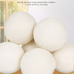 Wool Dryer Balls Set of 6 XL 100% Natural Wool Fabric Softener Reusable Chemical-Free Reduces Drying Time & Wrinkles Safe for Baby Clothes