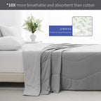Cooling Blanket for Hot Sleepers – Breathable Lightweight Bedspread with Cooling Technology | All-Season, Machine Washable | Twin, Queen & King | White, Grey, Beige, Light Blue, Navy Blue