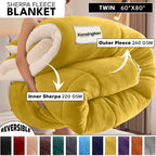 480GSM Heavy Sherpa Fleece Blanket Double-Sided Reversible Warm Throw for Couch Bed Office Travel All Season Comfort Sofa Decoration Holiday Gift