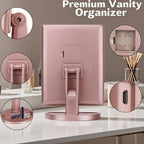 LED Vanity Makeup Mirror Tri-Fold Touch Screen, 1X 2X 3X 10X Magnification, Adjustable Base, USB Powered Lighted Mirror for Desk & Travel – White, Black & Rose Gold