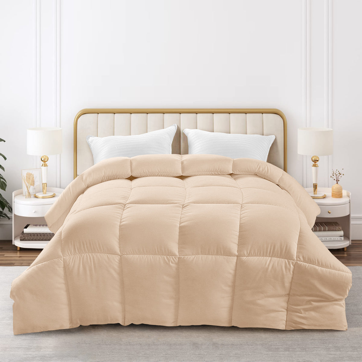 All Season Comforter with Corner Tabs & Box Stitching – Soft Fluffy Lightweight Hotel-Quality Duvet Insert for Twin Queen King, Breathable Year-Round Bedding