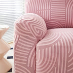 Elastic Jacquard Recliner Chair Cover Single Seat – Stretch Armchair Slipcover Furniture Protector for Living Room Bedroom Office, 6 Colors (Pink Blue Green Camel Gray Beige)