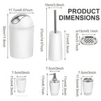 7-Piece Luxury Bathroom Accessory Set Modern Style Trash Can Toilet Brush Soap Dispenser Dish Toothbrush Holder Mouthwash Cup