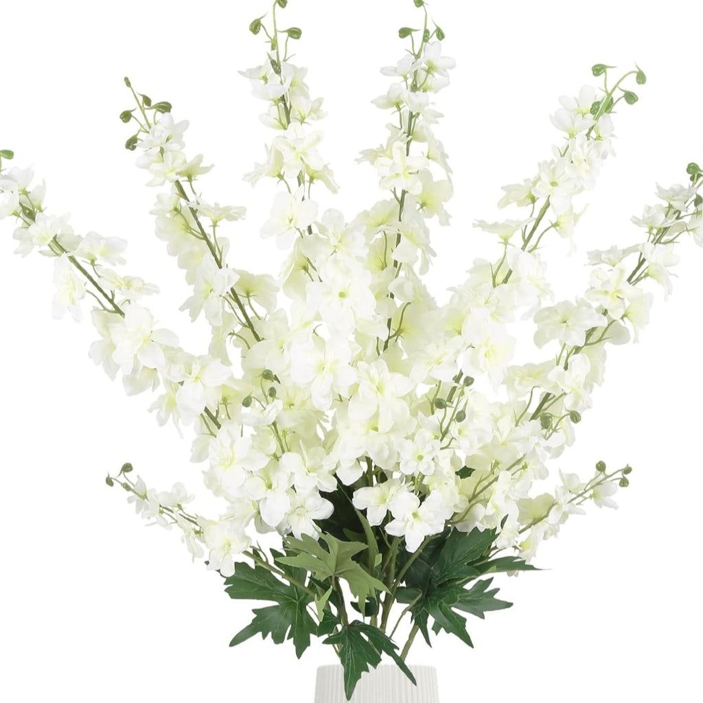 Artificial Delphinium Flowers 6pcs 33.5 Inch Long Stem Faux Snapdragon for Vase, Wedding, Home & Party Decor