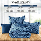 5-Piece Comforter Set – Reversible Quilted Down Alternative Bedding Set with Pillow Shams, Bed Skirt & Cushion | All Season | Twin, Queen, King