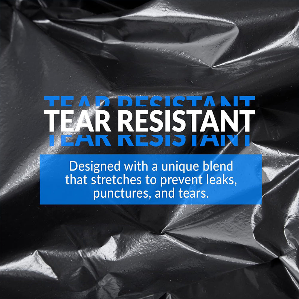 30 Gallon Trash Bags 200 Count Large Black Garbage Bags Bulk 4 Rolls Leak-Proof Ultra Strong for Kitchen Garden Industrial Commercial Home 113.5L