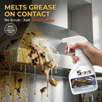 Heavy-Duty Stove & Gas Grill Degreaser Spray – Calcium Carbonate & Surfactant Formula Cuts Through Baked-On Grease & Oil on Metal Surfaces, Kitchen Cleaning Essentials