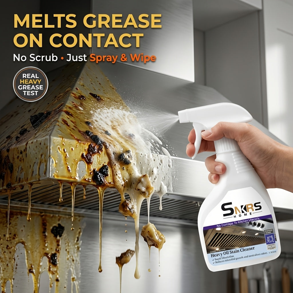Heavy-Duty Stove & Gas Grill Degreaser Spray – Calcium Carbonate & Surfactant Formula Cuts Through Baked-On Grease & Oil on Metal Surfaces, Kitchen Cleaning Essentials