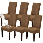 Stain-Resistant Stretch Dining Chair Covers Set of 4 or 6 Jacquard Polyester-Spandex Removable Slipcovers – Pet & Kid Friendly, Machine Washable, for Restaurant Home Wedding Christmas