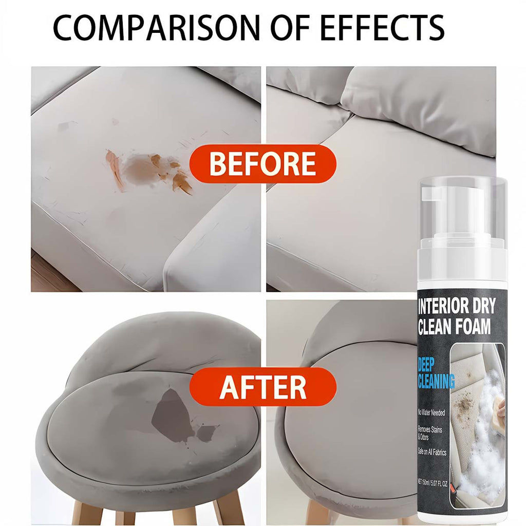 No-Water Fabric & Upholstery Stain Remover 150ml – Safe Dry Cleaner for Sofas, Mattresses, Carpets, Clothing & Curtains, Powerfully Breaks Down Stains, No Rinse Needed, Easy to Use