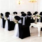 Stretch Spandex Chair Covers 6 12 Pack Machine Washable Wrinkle Resistant - Wedding Banquet Party Event Dining Chair Slipcovers Black White