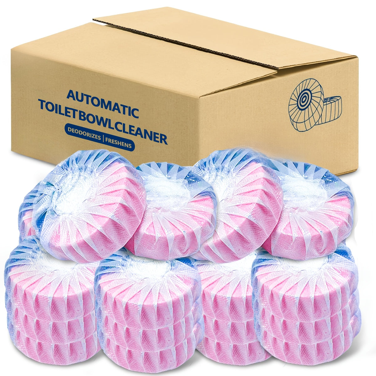 Automatic Toilet Bowl Cleaner Tablets 36 Pack - Heavy-Duty Stain & Odor Fighter, Jasmine Scent, Long-Lasting Freshness, Safe for All Toilet Bowls, No Harsh Fumes - Blue, Pink & Tricolor