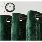 Luxury Distressed Crushed Velvet Curtains - 4-Piece Set (2 Panels + 2 Tiebacks), Grommet Top, Room Darkening | 10 Colors, 3 Sizes