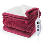 Electric Heated Blanket Soft Flannel 10 Temperature Levels Dual Control – PTC+NTC Overheat Protection, Machine Washable, for Couples Bedroom & Winter Home Use