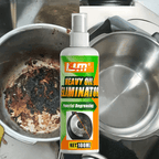 Heavy Duty Pot Grease Remover Spray with Microfiber Towel, Kitchen Degreaser for Cast Iron Pans Non-Stick Cookware Stove Top Oven, Quick-Acting Oil Cleaner with Nonslip Handle for Deep Kitchen Cleaning