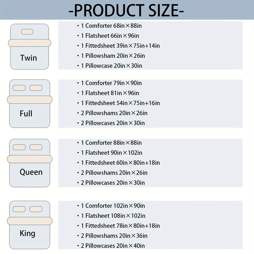 Luxury Pleated Comforter Set 5/7 Pcs – Soft Plush Fiber Fill, Quilted Comforter, Fitted Sheet, Flat Sheet, Pillowcases & Shams, Twin Full Queen King Year-Round Bedding