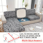 Floral Pattern Sofa Cover Breathable Soft Machine Washable All Season Light Grey Fits 1 to 4 Seater Chaise Longue and Backrest Options