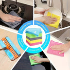 Microfiber Cleaning Cloths 100 Pack Bulk Set - Super Absorbent Fast-Drying Streak-Free Reusable Cleaning Towels for Kitchen Bathroom Car & Furniture Multicolor Assorted