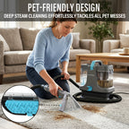 Portable Carpet Cleaner 1500W with Steam & Heat, 35KPa Powerful Suction Spot Cleaner for Pets, Couch, Stairs & Rugs – Professional Upholstery Cleaning Machine with Multi-Surface Tool Included