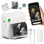 Mini Pocket Thermal Printer Inkless Wireless Sticker Photo Printer with 1 Roll Thermal Paper Portable Receipt Printer for Photos Diaries Notes Memos