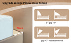 Bed Wedge Pillow & Headboard Gap Filler – Triangle Pillow Wedge for Sleeping, Reading & Resting | Twin, Full, Queen & King | Grey & White