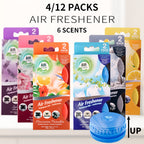 Air Freshener Odor Eliminator 4-Pack and 12-Pack Lasts Up to 30 Days Each for Bathroom Kitchen Garbage Can Cat Litter Box Car 6 Scents Lavender Lemon Paeonia