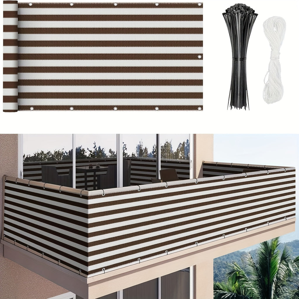 Balcony Privacy Net 3x16ft Fence Cover Mesh Shade Net Windproof Sun Shade Outdoor Screen for Patio Fence Backyard Porch 9 Colors