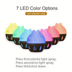 130ml Ultrasonic Essential Oil Diffuser Humidifier USB 7-Color LED 4H Timer with Peppermint Orange Oils for Bedroom Office Spa 3 Styles