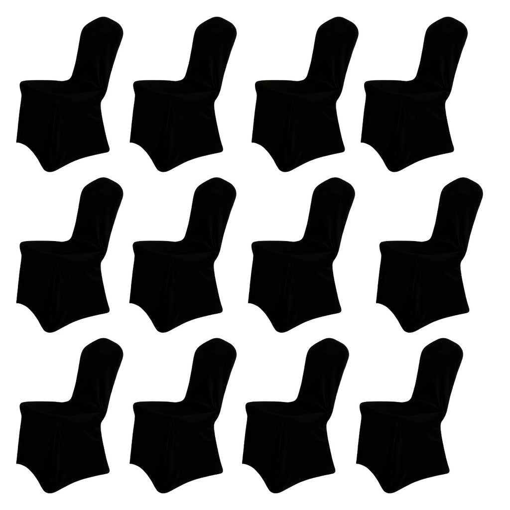 Stretch Spandex Chair Covers 6 12 Pack Machine Washable Wrinkle Resistant - Wedding Banquet Party Event Dining Chair Slipcovers Black White