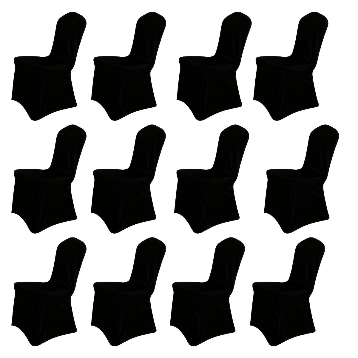 Stretch Spandex Chair Covers 6 12 Pack Machine Washable Wrinkle Resistant - Wedding Banquet Party Event Dining Chair Slipcovers Black White
