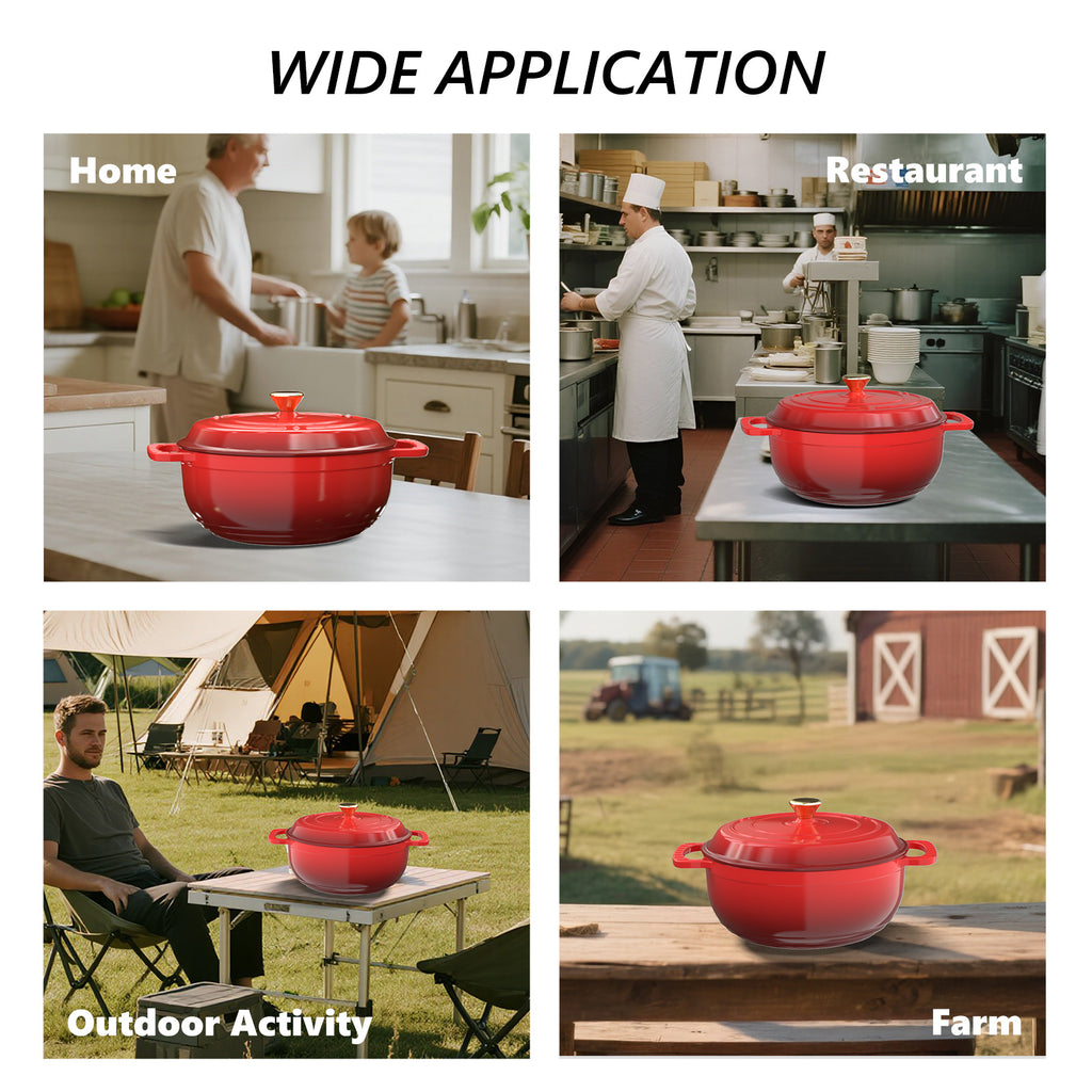 Dutch Oven 5QT 6QT 7.5QT Enameled Cast Iron Cookware with Lid Silicone Handles Oven Safe 500°F Bread Baking Stews Roasts Multiple Colors