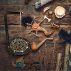 Wooden Pendulum Stand 3D Divination Crystal Display Holder | Witchcraft Altar Supplies, Necklace Display Stand for Meditation, Crystal Rituals, Boho Witch Room Decor