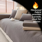 Chenille Sofa Cover for 3 4 Seater Washable Non-Slip Couch Cover Pet Friendly Furniture Protector Gray Brown Living Room