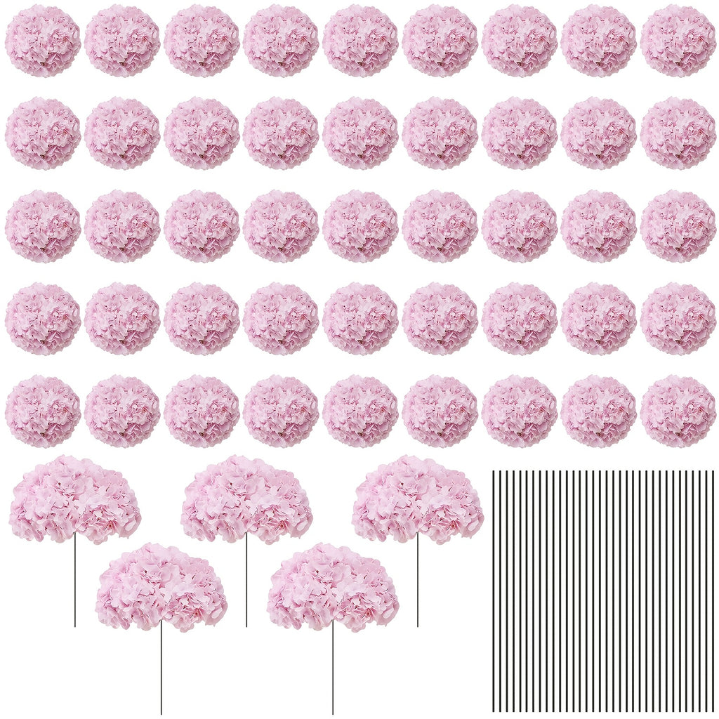 Bulk Artificial Hydrangea Flower Heads 72pcs with Stems - Faux Hydrangea Flowers for Home, Wedding & Party Decorations, Floral Arrangements & Centerpieces