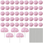 Bulk Artificial Hydrangea Flower Heads 72pcs with Stems - Faux Hydrangea Flowers for Home, Wedding & Party Decorations, Floral Arrangements & Centerpieces