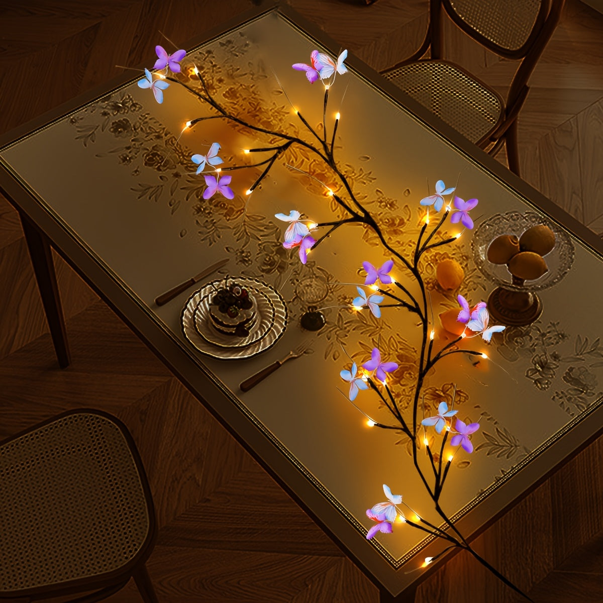 LED Willow Vine Fairy Lights with Butterfly Decoration - 37 LEDs 8 Modes USB Powered Flexible Branch String Light for Indoor Wall Bedroom Home Decor, Warm White